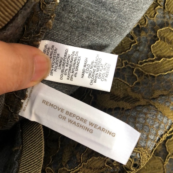 🆕 Loft Olive Green & Grey Stretch Lace Pencil 6 - Picture 4 of 5